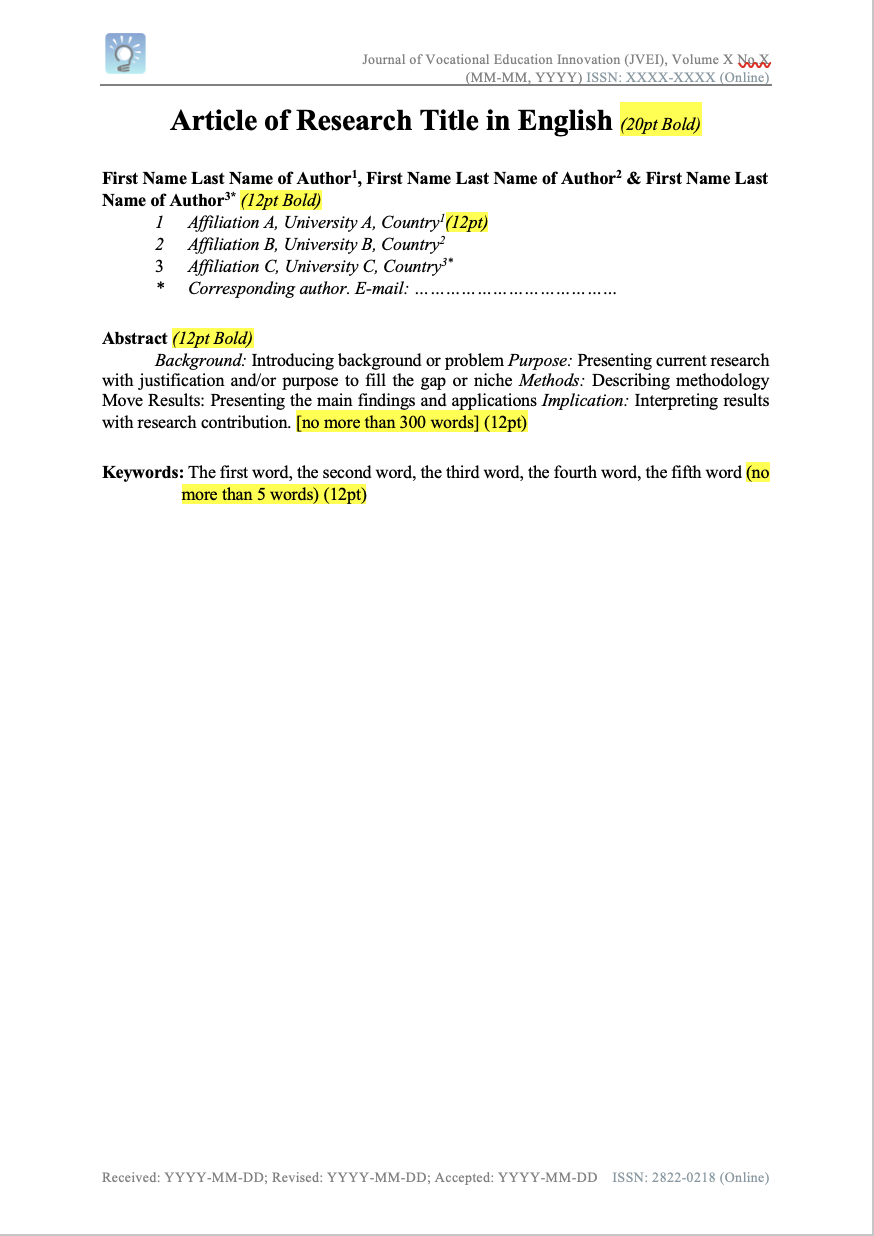 Journal of Vocational Education Innovation 